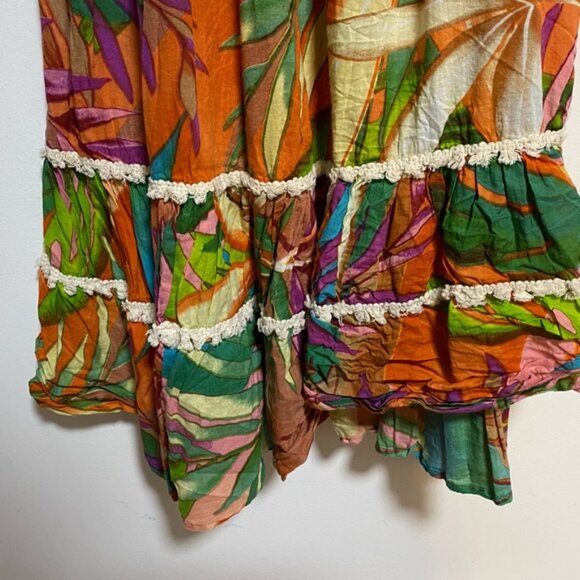 True Destination Boho Tropical Tassel Strap Dress – Size M - Picture 7 of 9